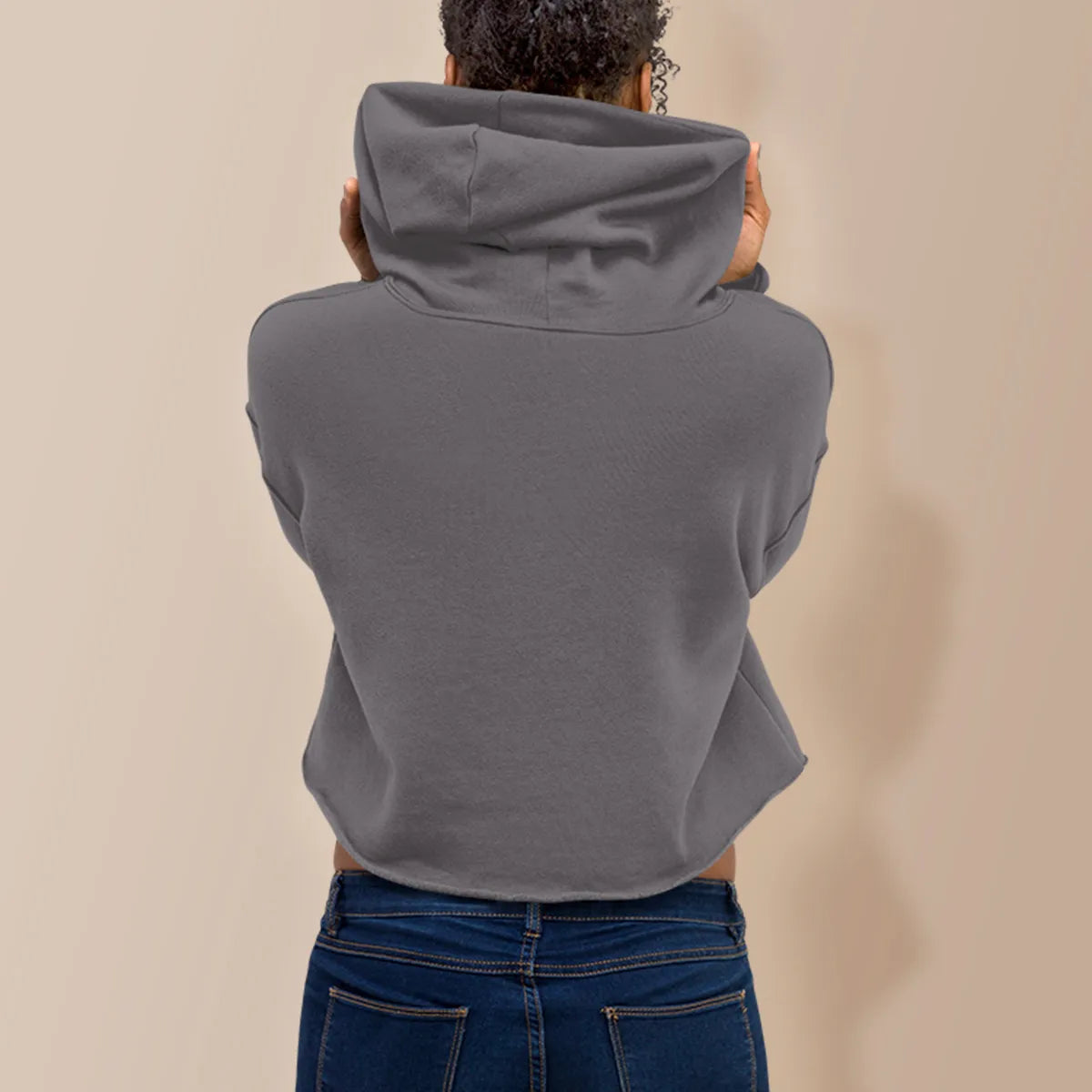 I am BEAUTY | Crop Hoodie with Raw Hem